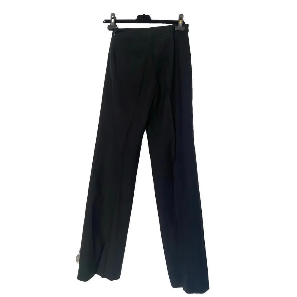 Vintage 03C CHANEL 2003 Black Wool Slim Pants FR-36